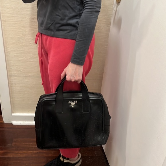 Prada Leather Large Tote. Black Leather inside zip pocket. Like new. - Picture 12 of 12